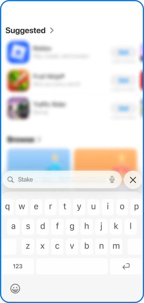 Search for the app and join Stake fun.