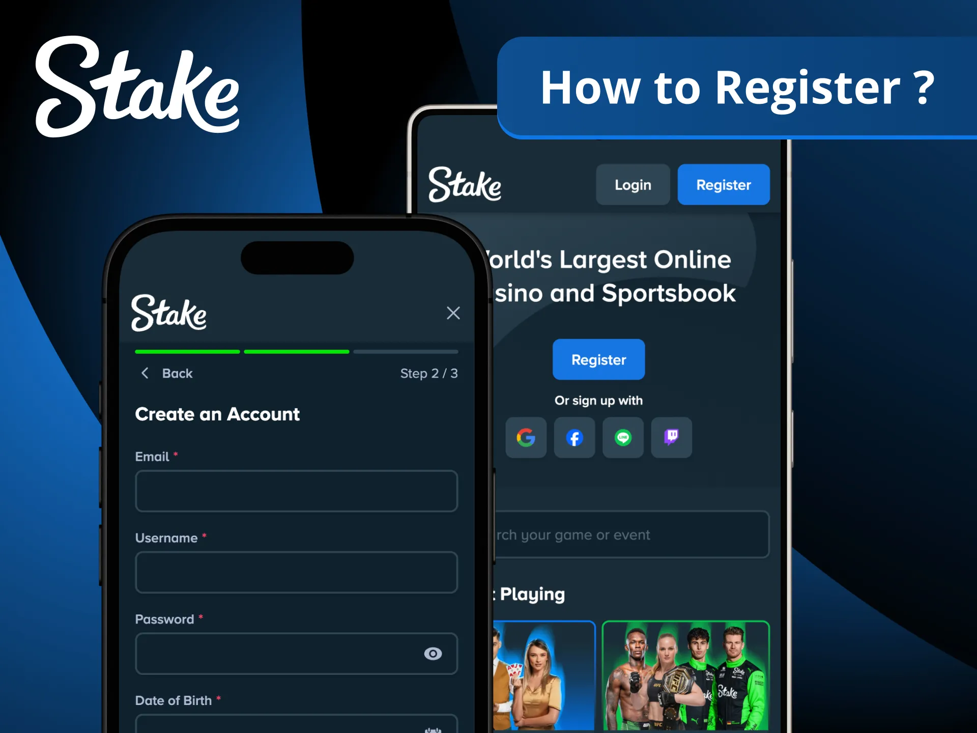 Register now to enjoy exciting games on Stake.