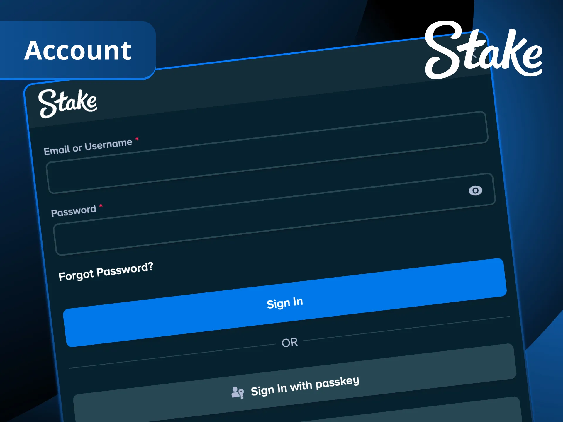 Manage your personal Stake account easily.