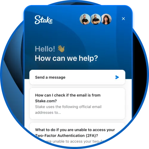 Enjoy reliable customer support at Stake.