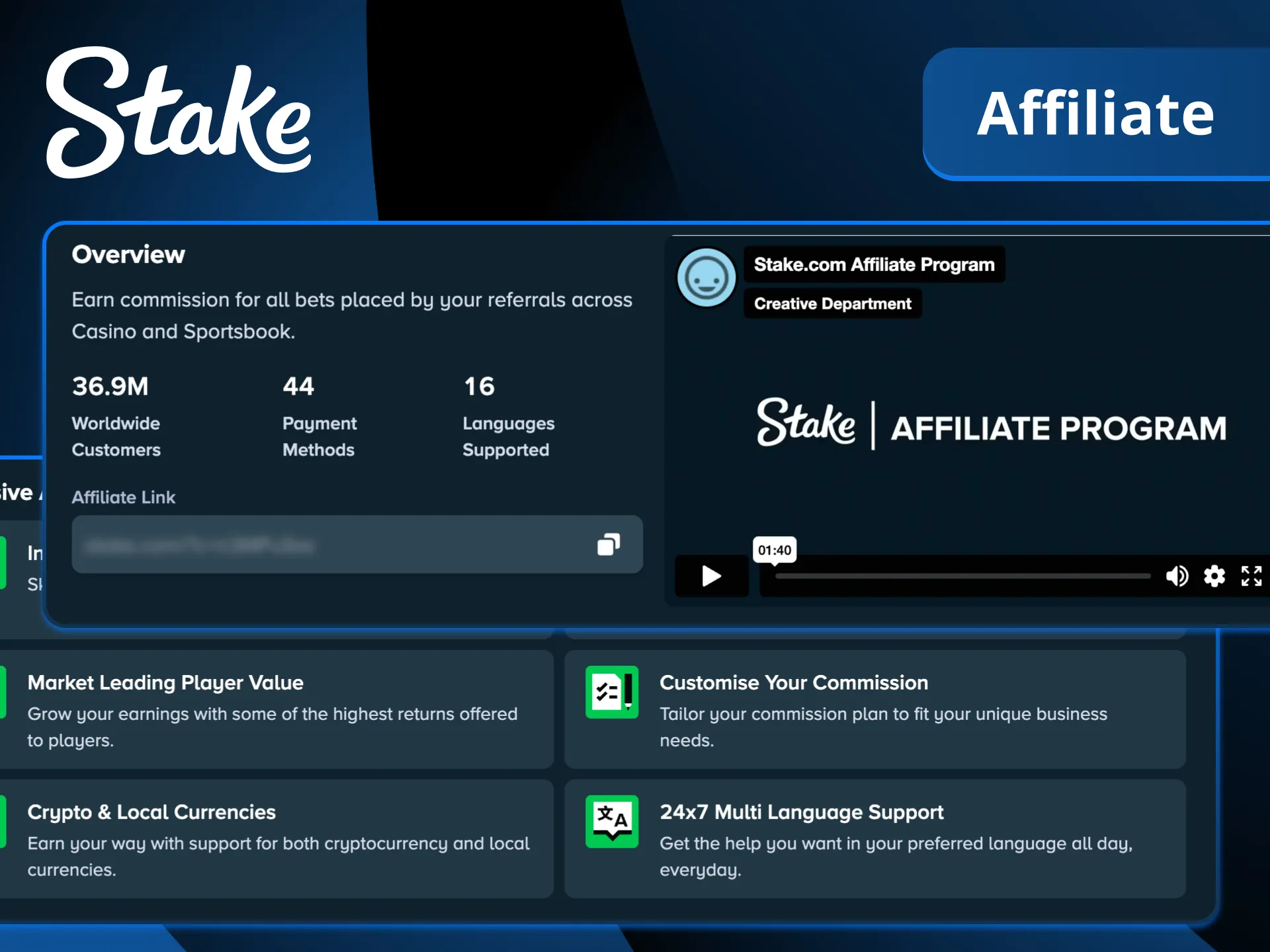 Join the rewarding Stake affiliate program.