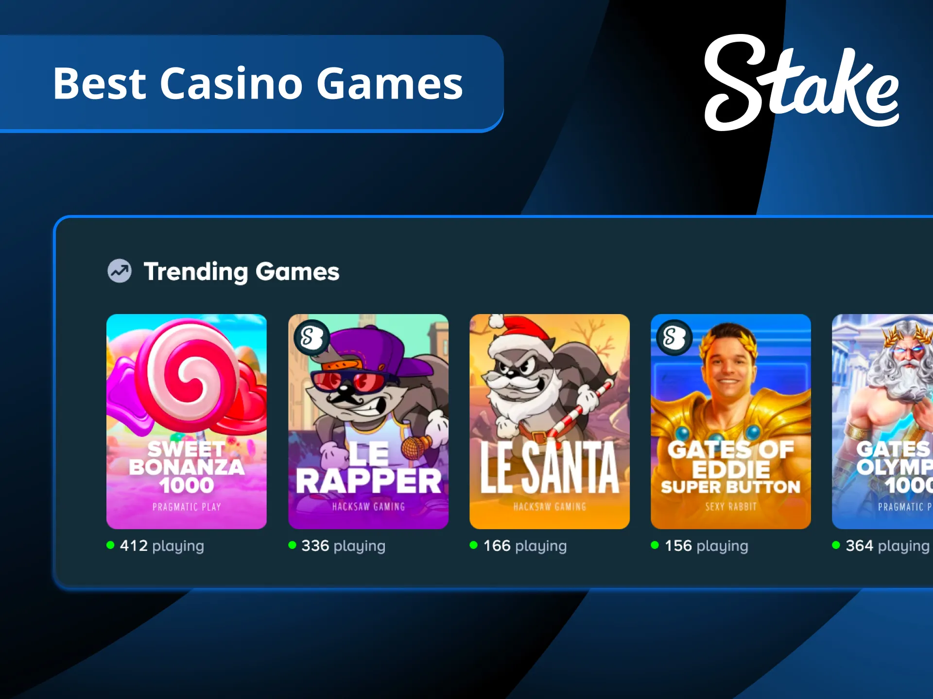 Enter exciting casino games at Stake.