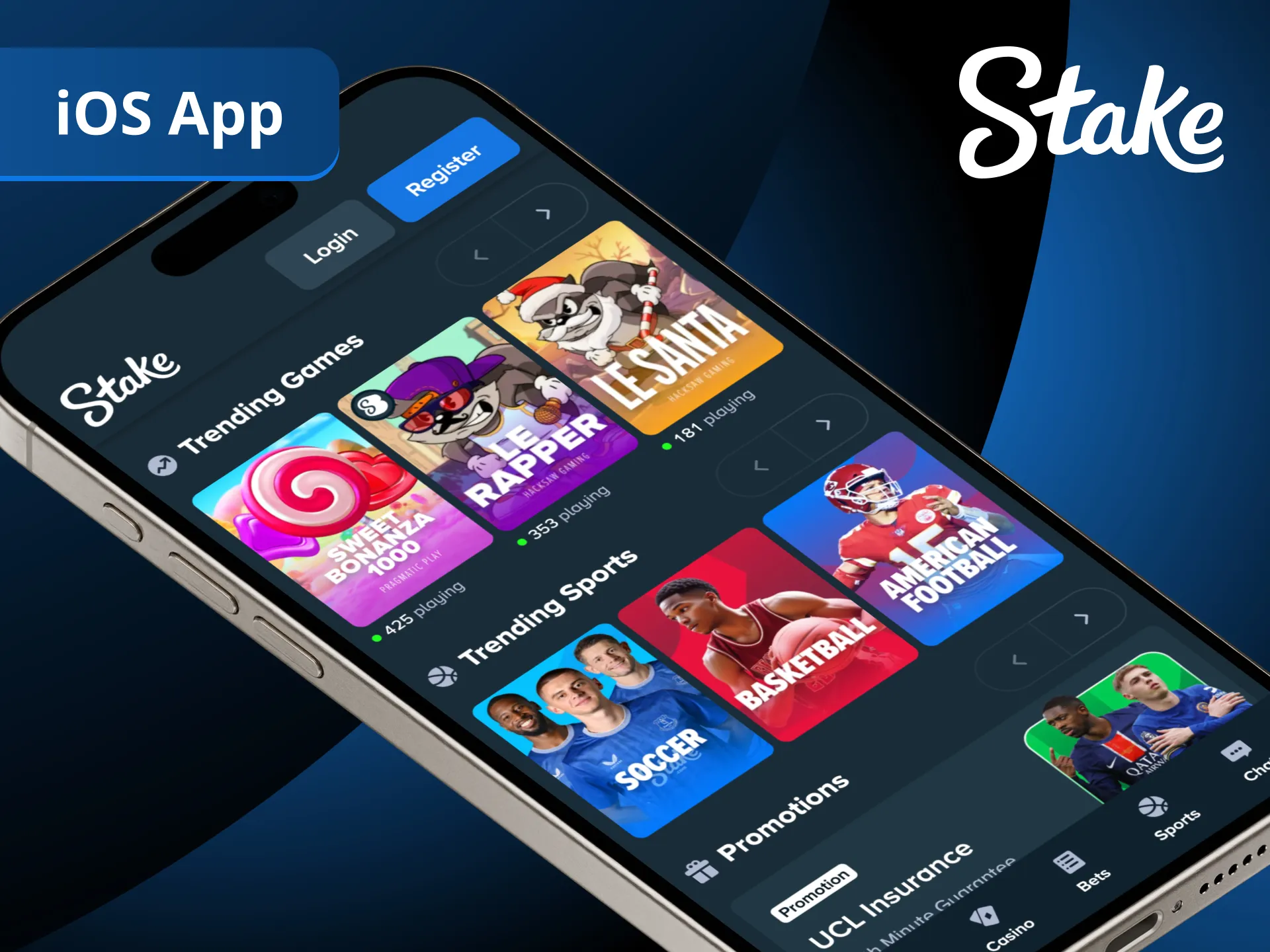 Experience smooth gaming with the Stake iOS app.