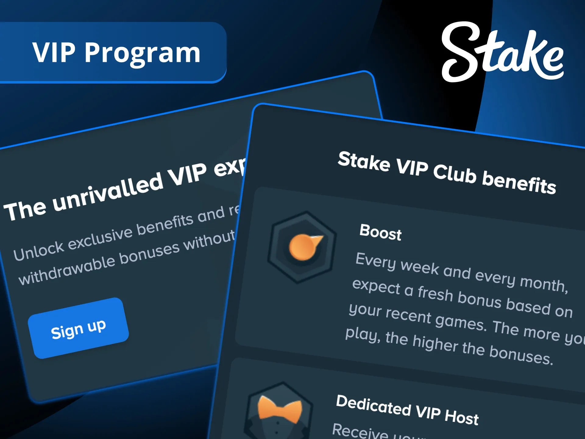 Unlock elite benefits in the Stake VIP program.