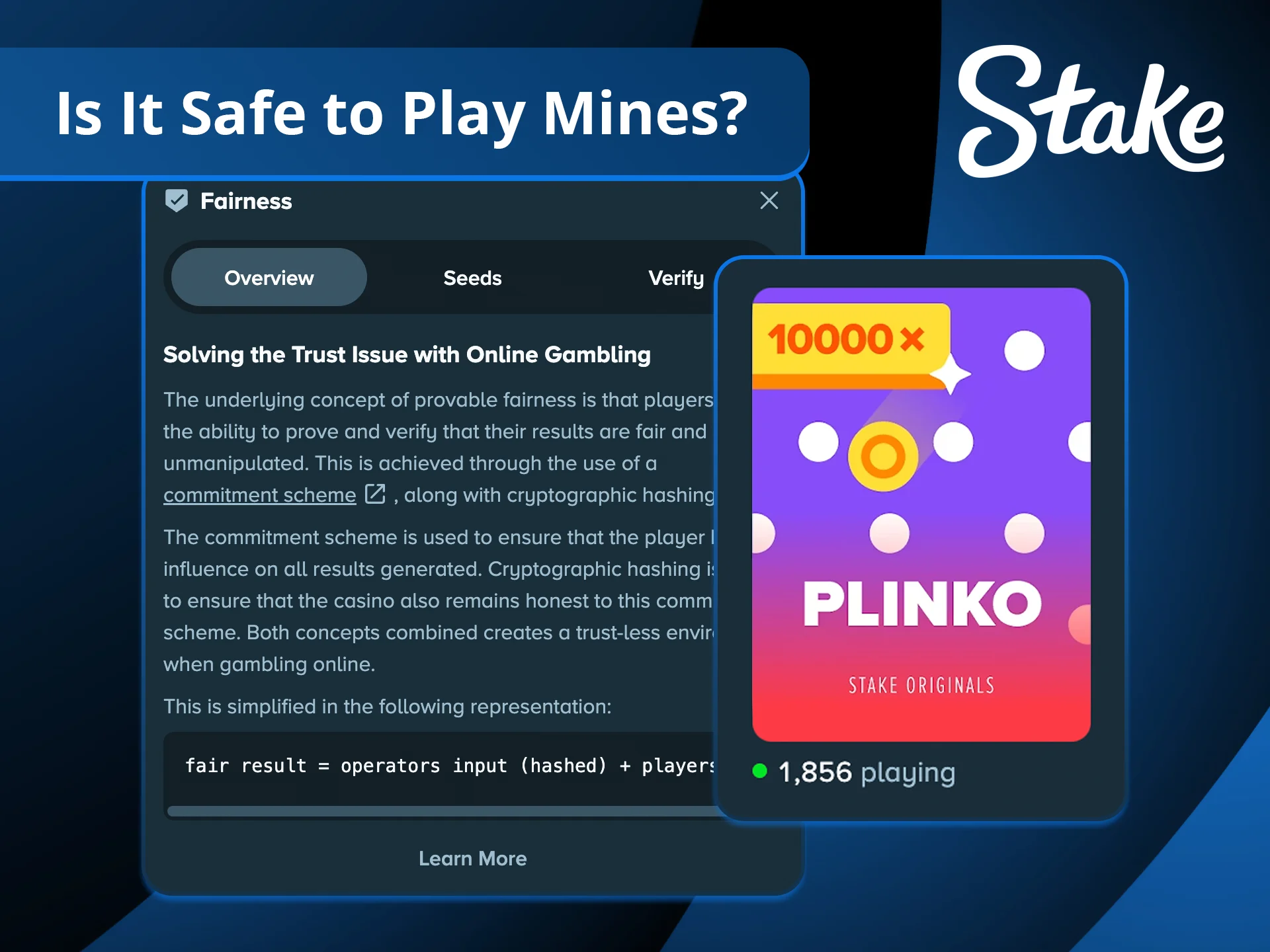 Learn why it is safe to play Plinko at Stake casino thanks to provably fair technology.
