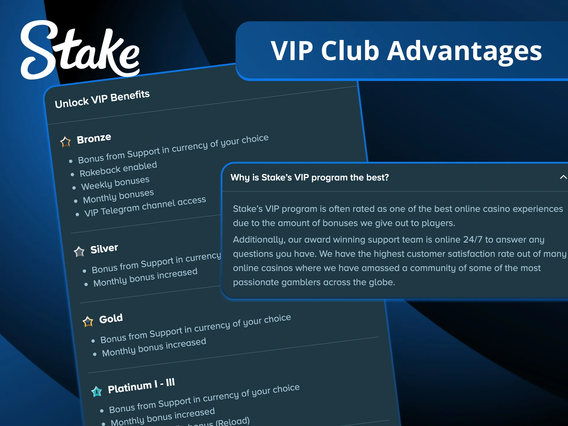 See why the Stake VIP program stands out compared to other platforms.