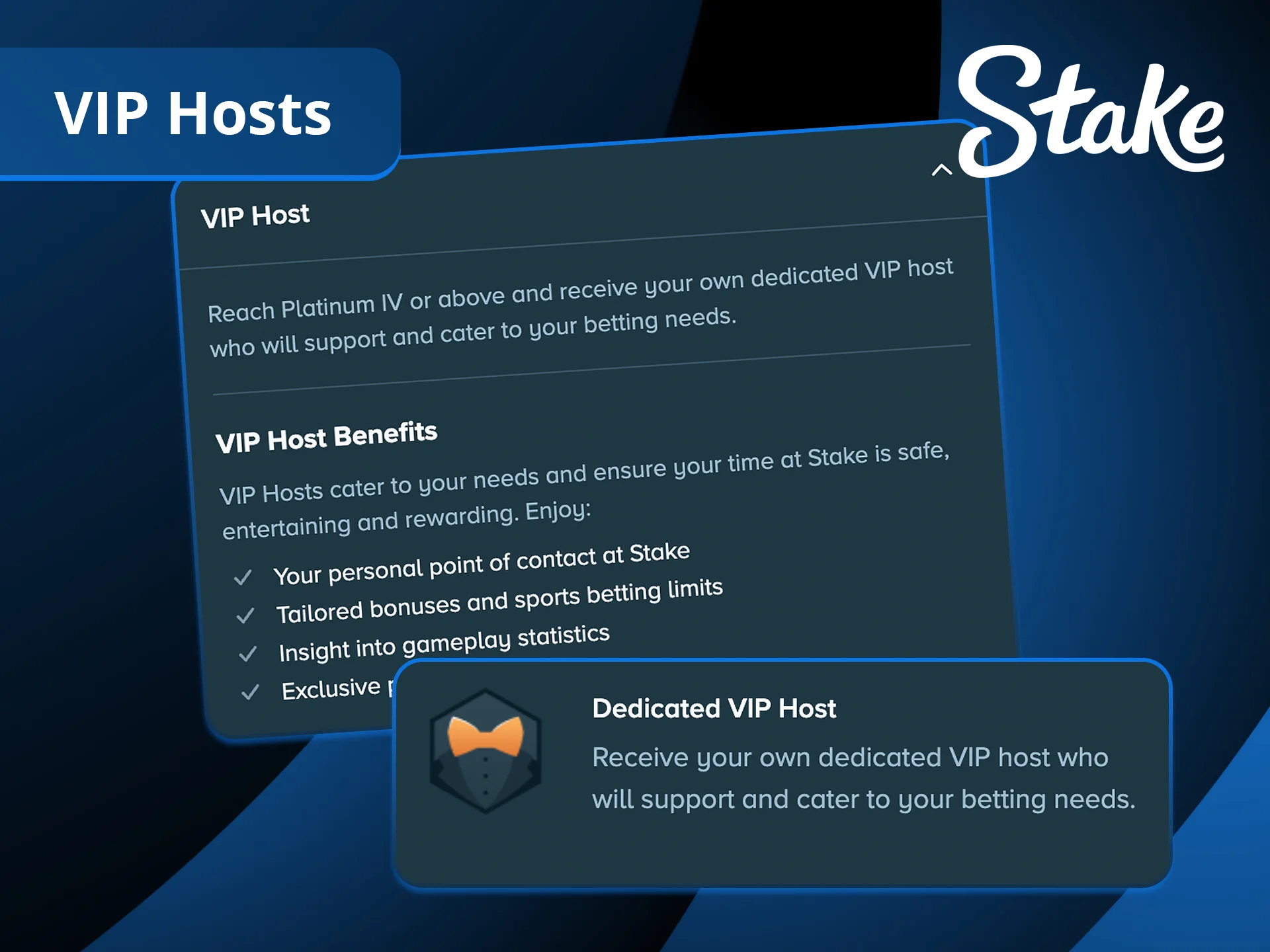 Experience elite gaming with dedicated Stake VIP hosts and personal service.