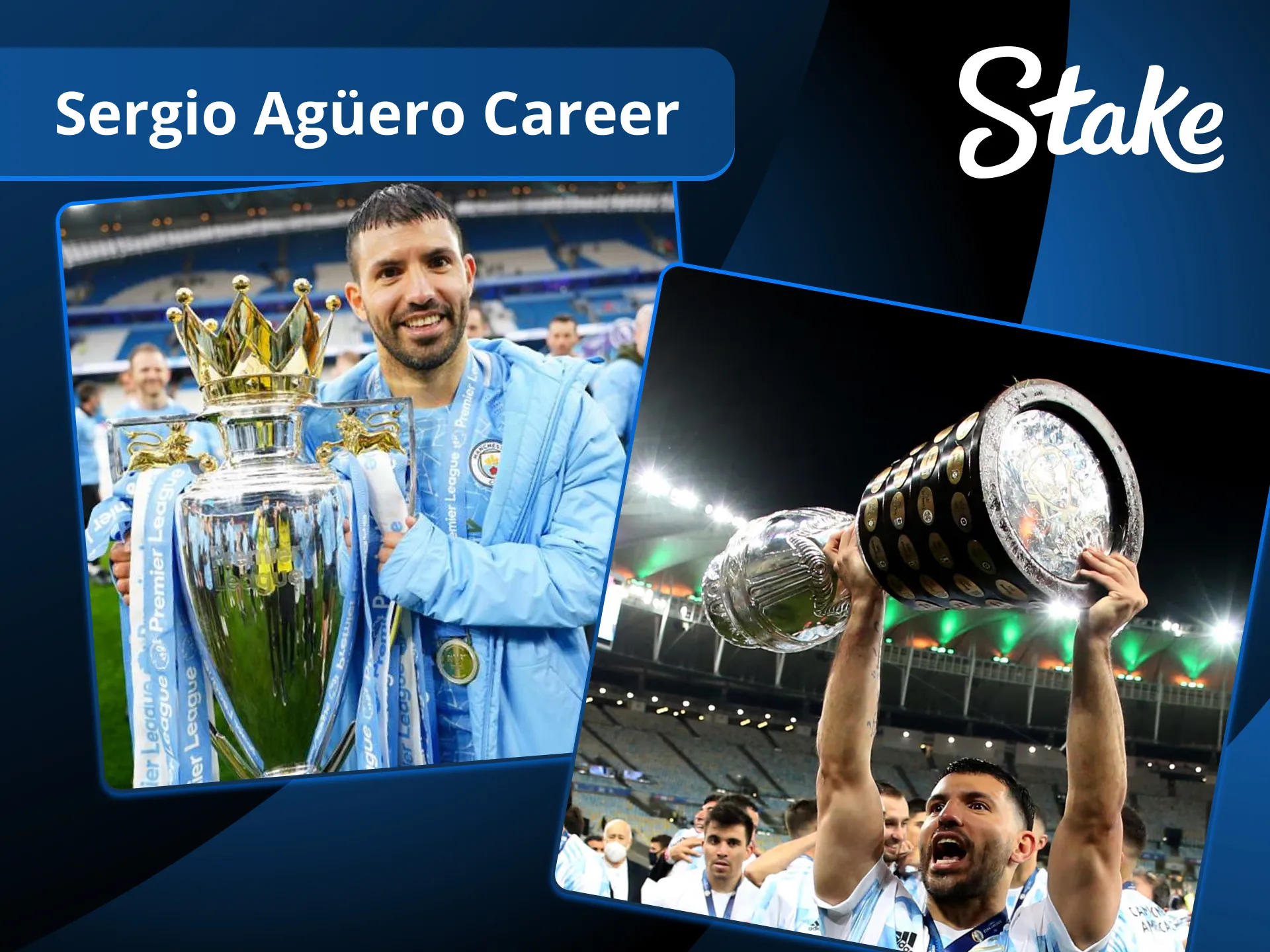 Bet on football at Stake Sportsbook honoring Sergio Agüero's career.