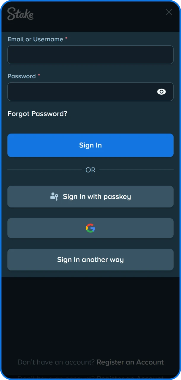 Log in to your account with your credentials to access the full casino lobby and your balance.
