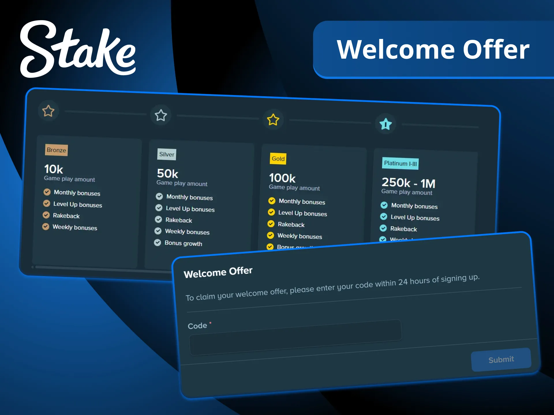 Activate the exclusive welcome offer to receive a percentage-based rakeback on all of your slot machine wagers.