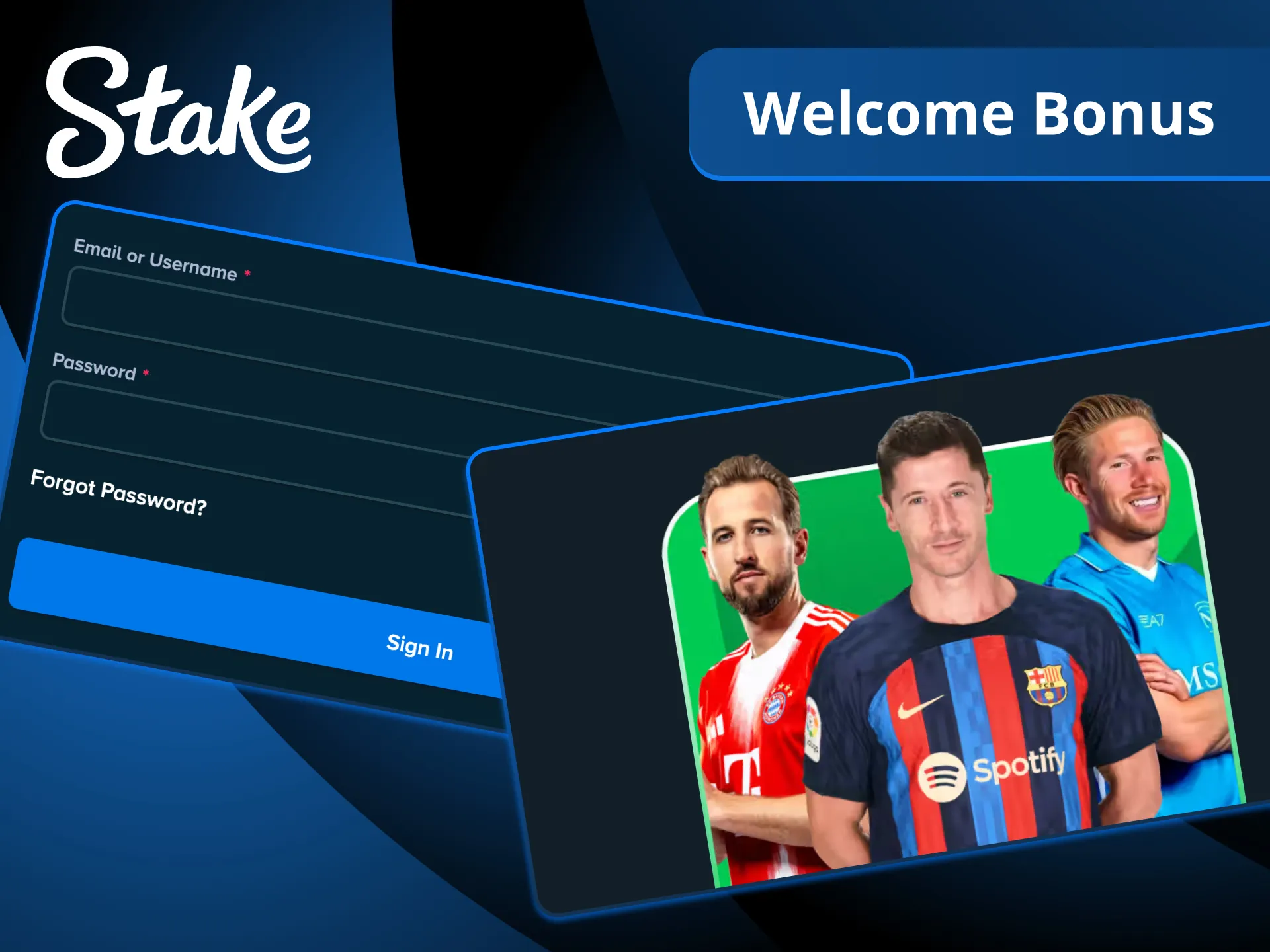 Boost your bankroll with a welcome bonus for soccer betting on Stake to use on your favorite matches.